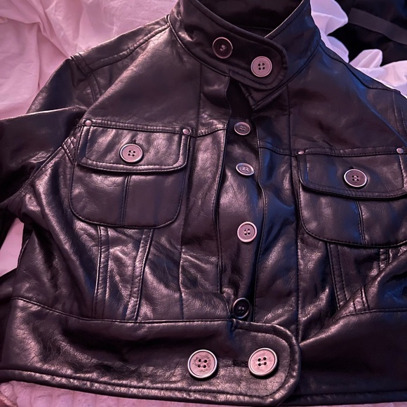 Paris Blues Pleather Crop Jacket - Picture 2 of 8